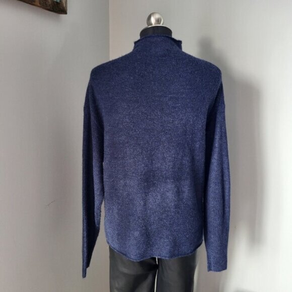 LeiTH Mock Neck Oversized Sweater Blue Sz XS - Picture 8 of 16